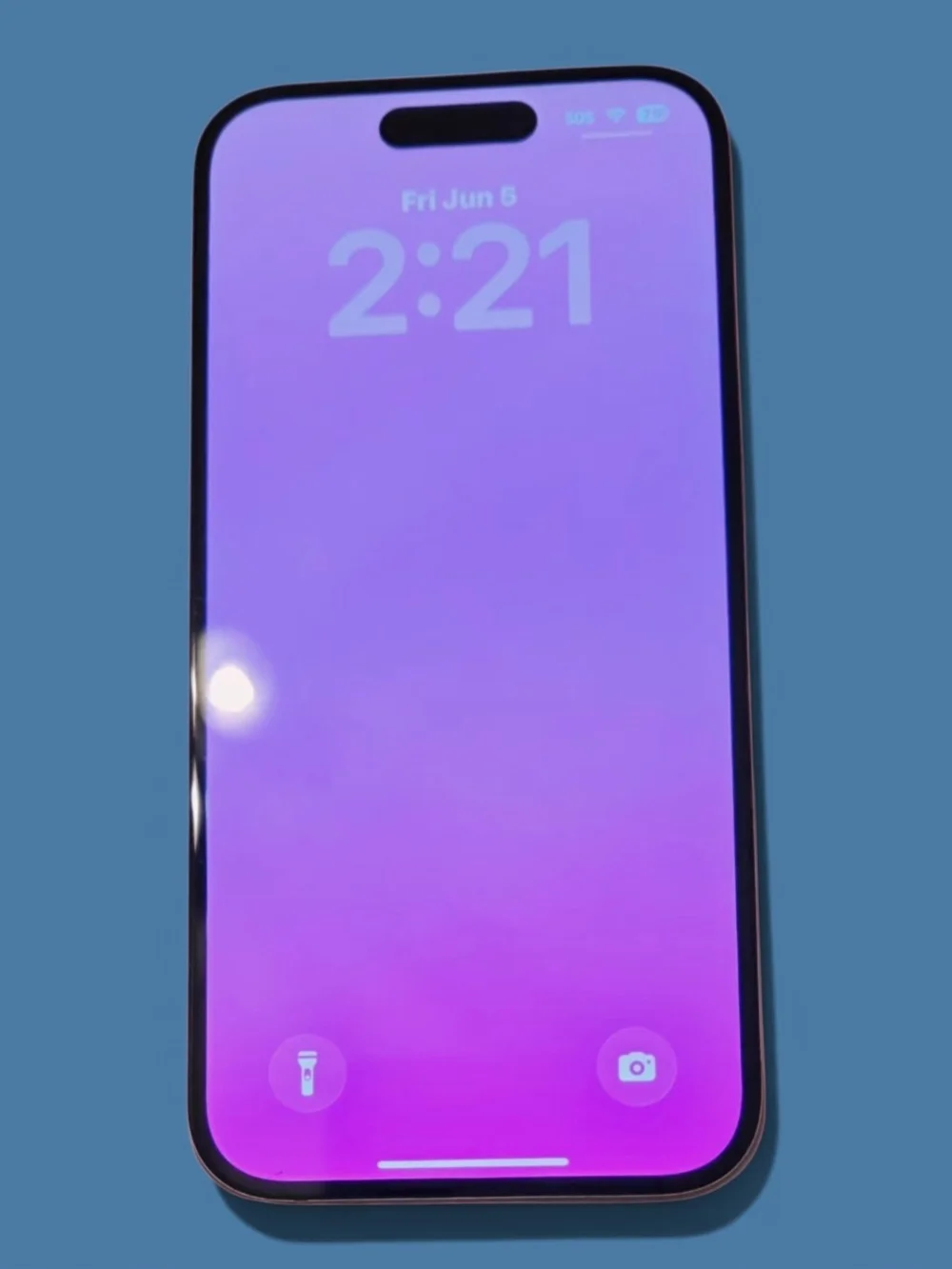 Cell Phone with Purple Gradient Screen And Pink Body By Apple